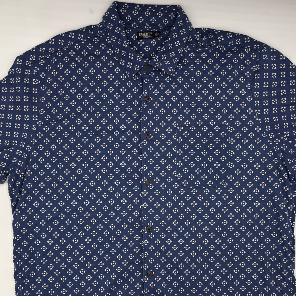Faherty Cotton Patterned Button-Down Shirt - image 1